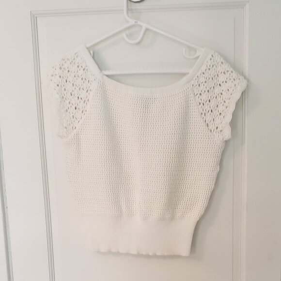 White House Black Market White Crochet Sweater - Picture 1 of 6